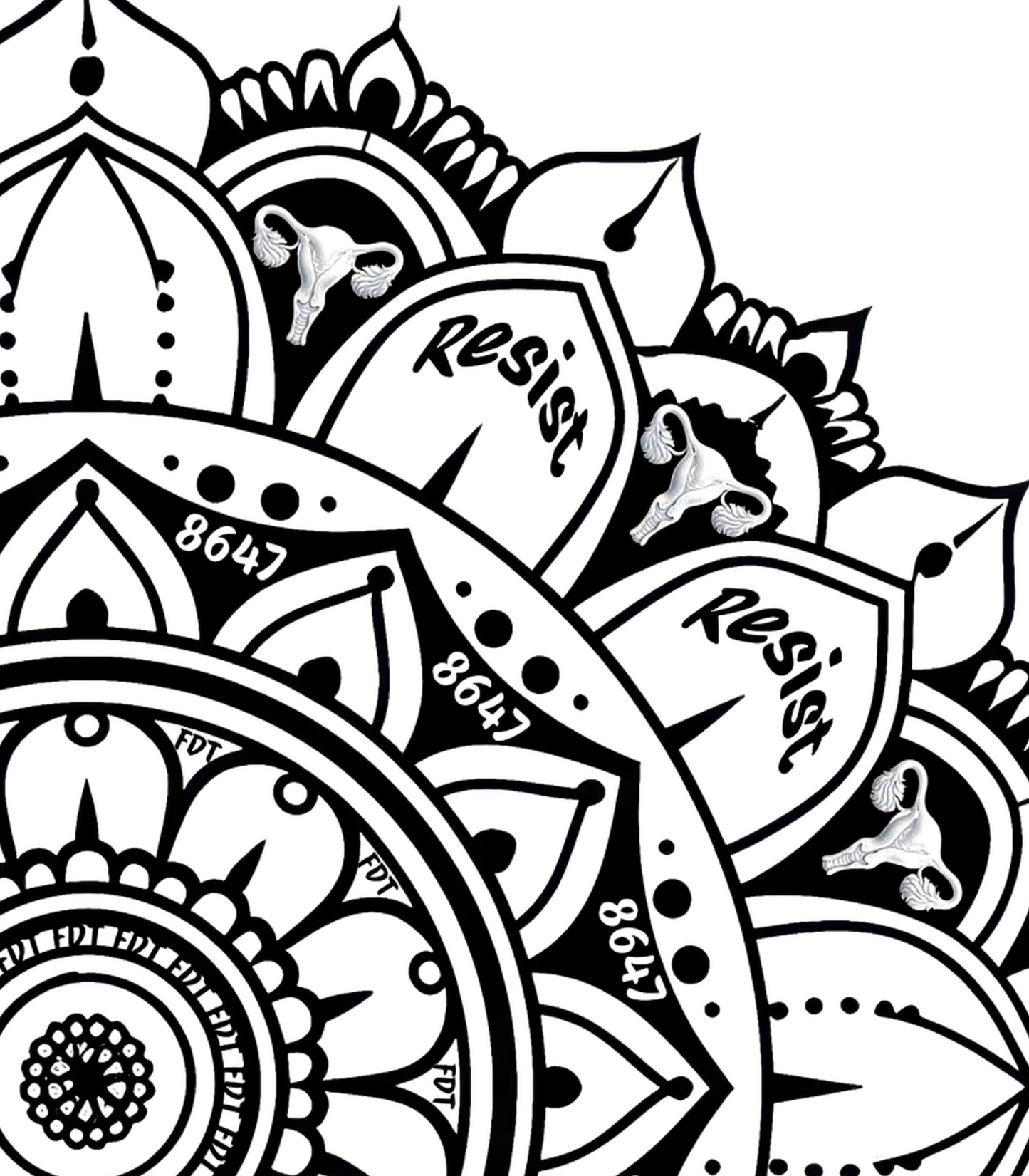 Hidden Message Mandala Resist T-Shirt – Subtle Political Art Tee