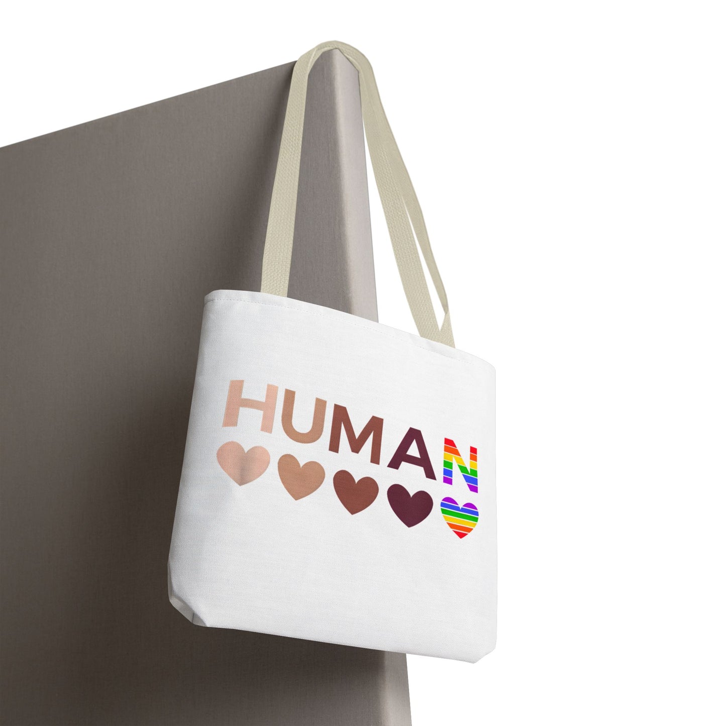 Human Unity Hearts Tote Bag — Refined Inclusive Statement (Gradient Edition)
