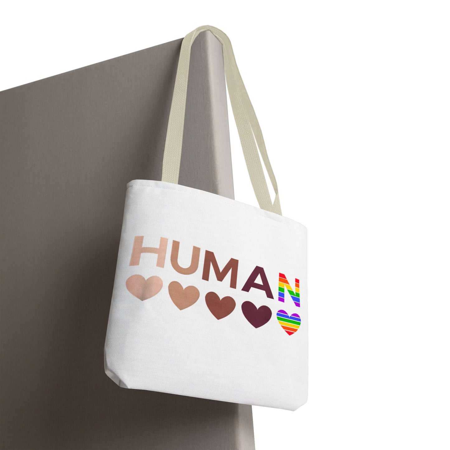 Human Unity Hearts Tote Bag — Refined Inclusive Statement (Gradient Edition)