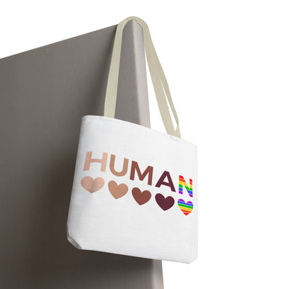 Human Unity Hearts Tote Bag — Refined Inclusive Statement (Gradient Edition)