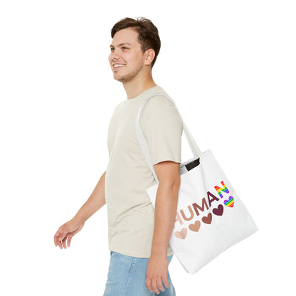 Human Unity Hearts Tote Bag — Refined Inclusive Statement (Gradient Edition)