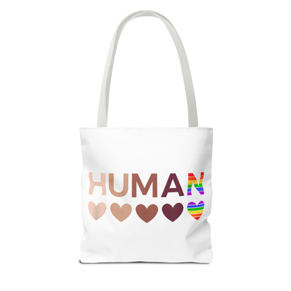 Human Unity Hearts Tote Bag — Refined Inclusive Statement (Gradient Edition)