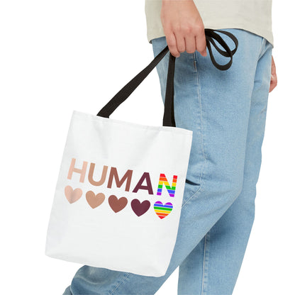Human Unity Hearts Tote Bag — Refined Inclusive Statement (Gradient Edition)
