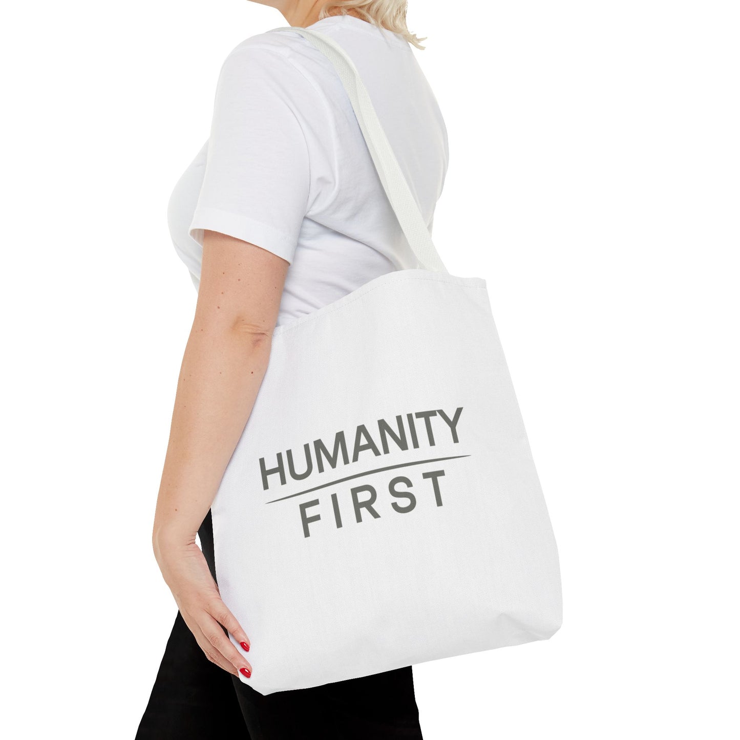 Humanity First Tote Bag — Minimalist Social Justice Canvas Tote