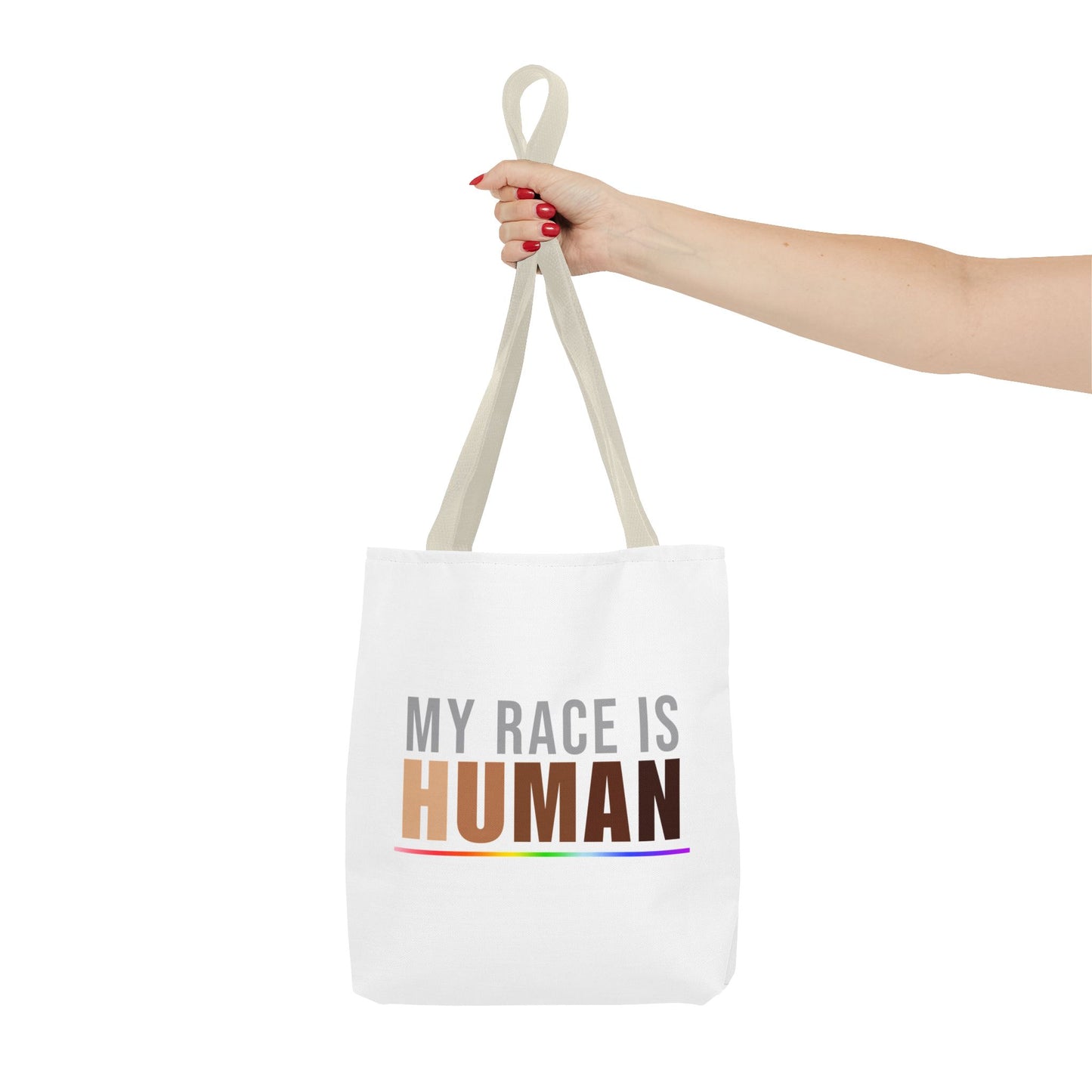 My Race Is Human Tote Bag – Equality, Unity & Diversity Canvas Tote