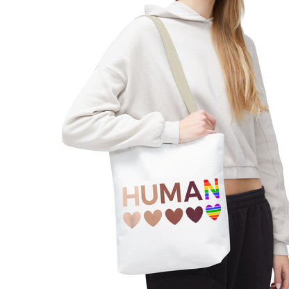 Human Unity Hearts Tote Bag — Refined Inclusive Statement (Gradient Edition)