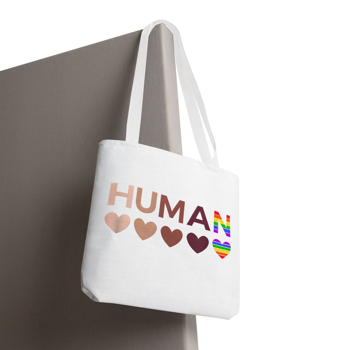 Human Unity Hearts Tote Bag — Refined Inclusive Statement (Gradient Edition)