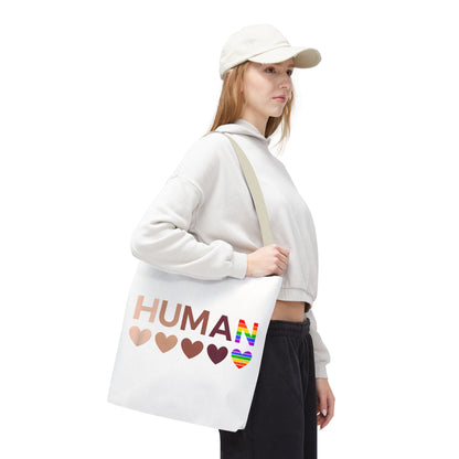 Human Unity Hearts Tote Bag — Refined Inclusive Statement (Gradient Edition)