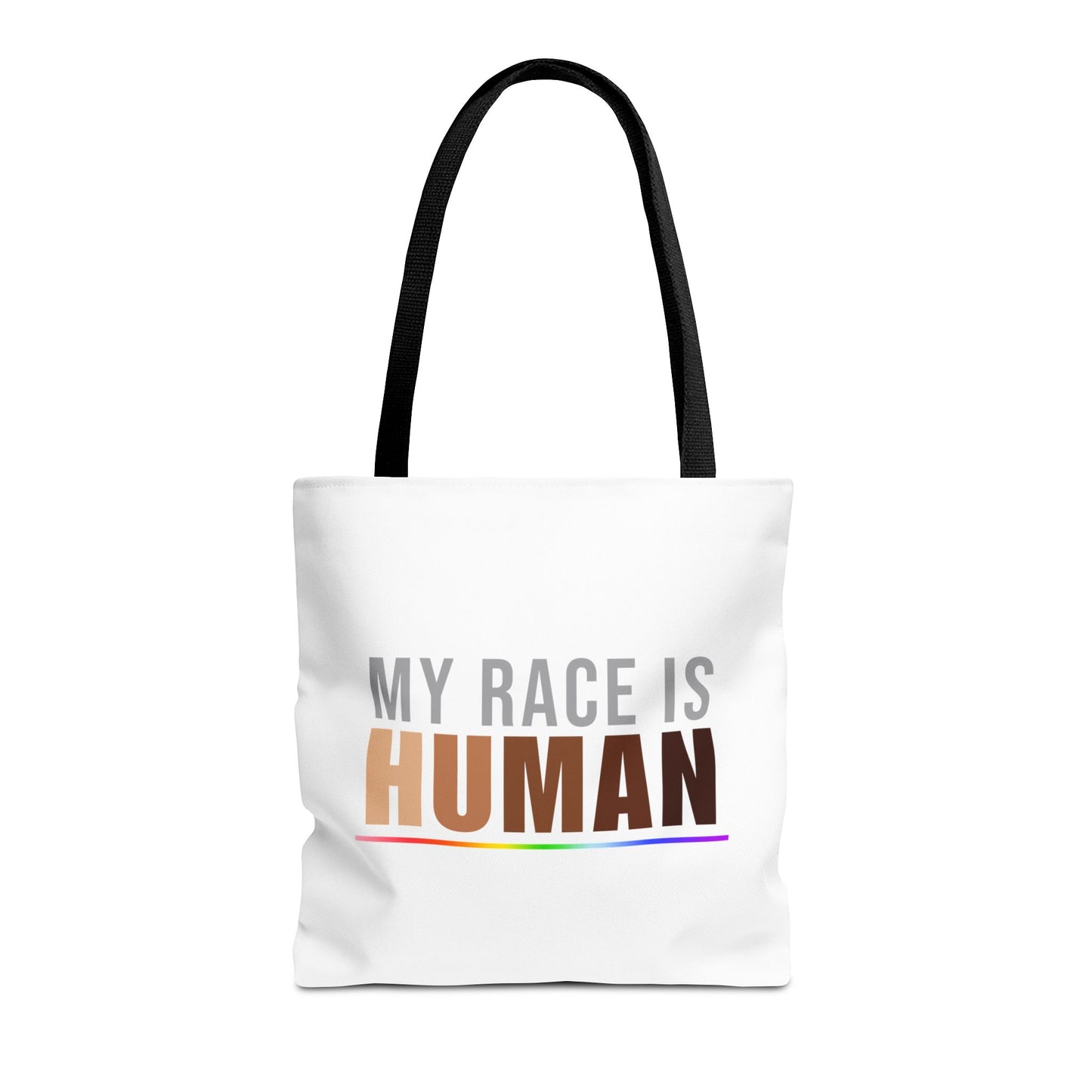 My Race Is Human Tote Bag – Equality, Unity & Diversity Canvas Tote