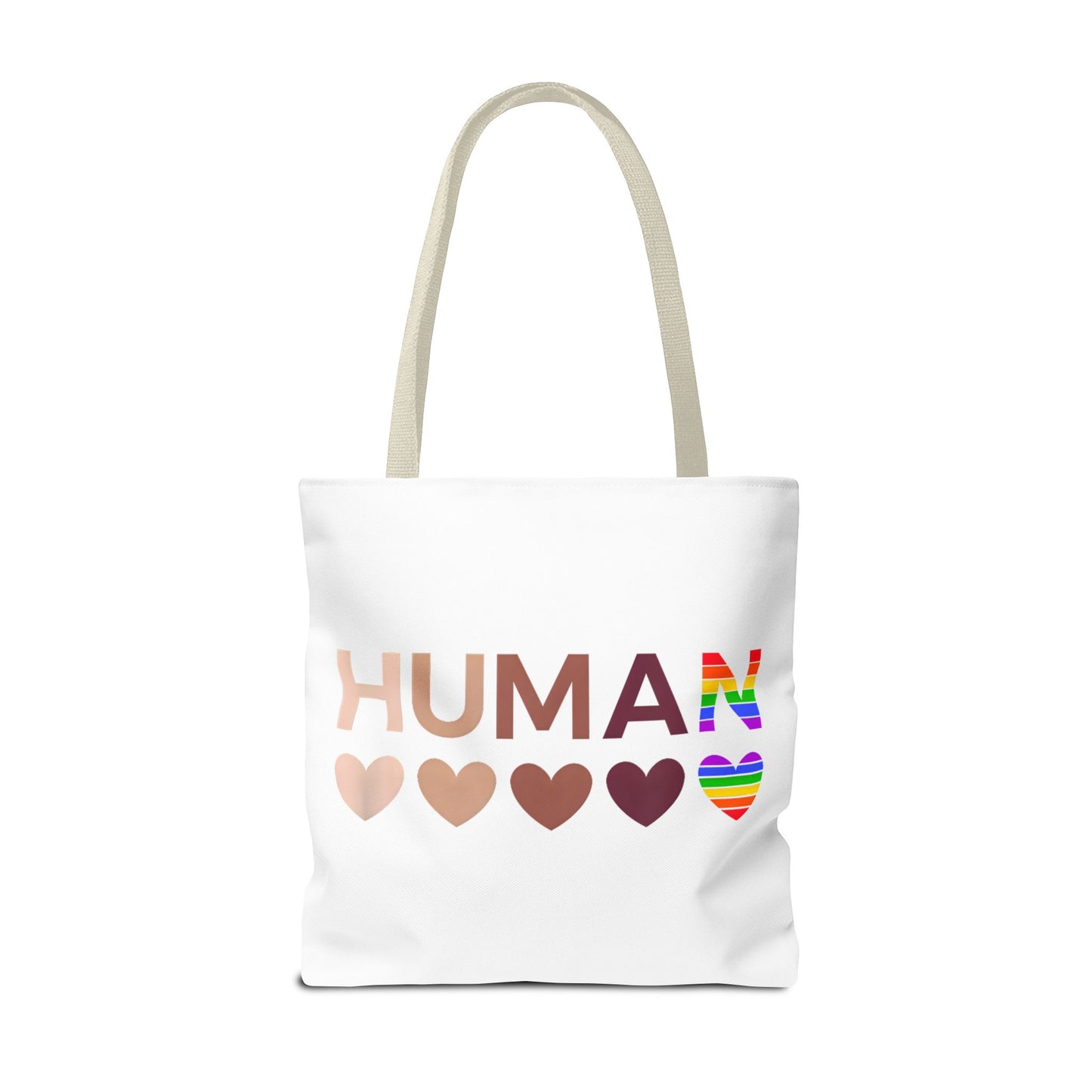 Human Unity Hearts Tote Bag — Refined Inclusive Statement (Gradient Edition)