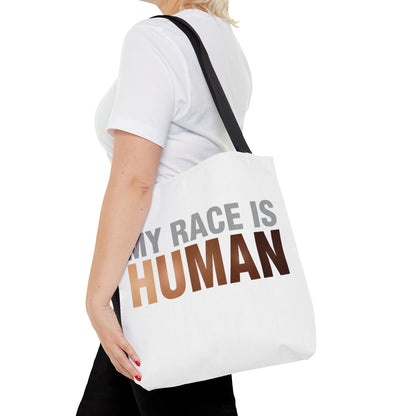 My Race Is Human Tote Bag — Refined Unity Statement (Gradient Edition)