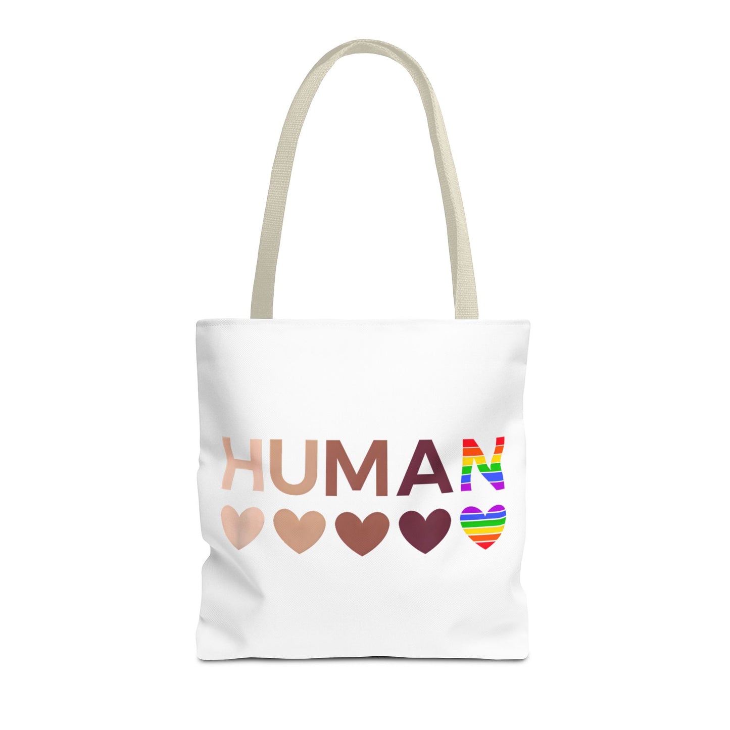 Human Unity Hearts Tote Bag — Refined Inclusive Statement (Gradient Edition)