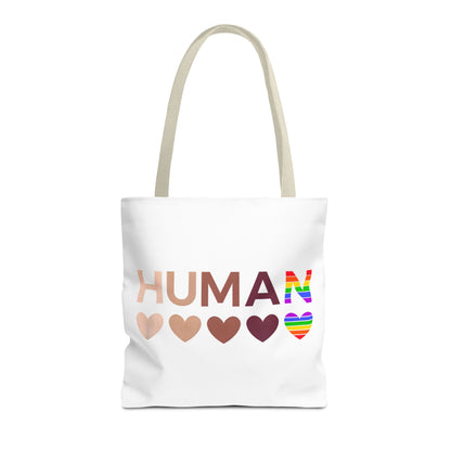 Human Unity Hearts Tote Bag — Refined Inclusive Statement (Gradient Edition)