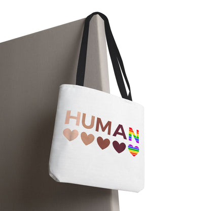 Human Unity Hearts Tote Bag — Refined Inclusive Statement (Gradient Edition)