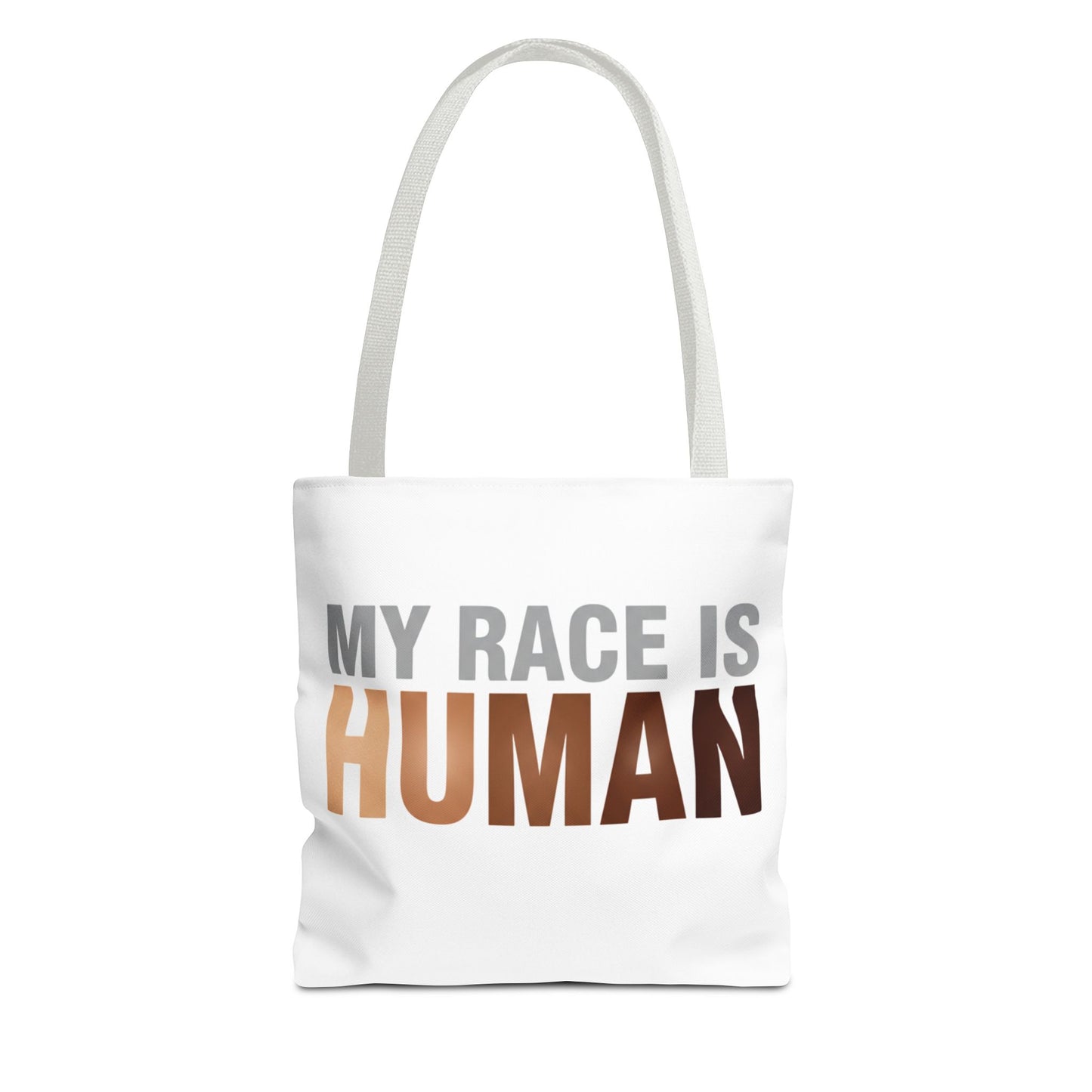 My Race Is Human Tote Bag — Refined Unity Statement (Gradient Edition)