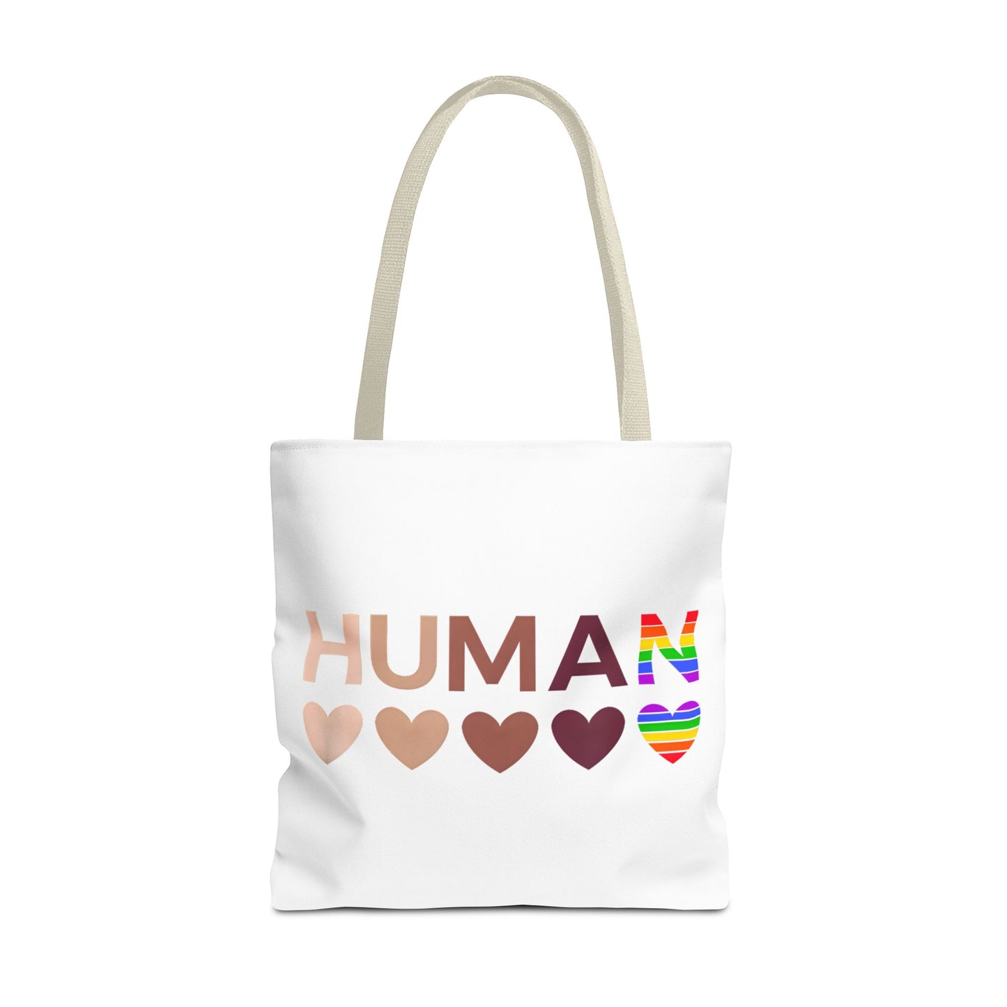 Human Unity Hearts Tote Bag — Refined Inclusive Statement (Gradient Edition)