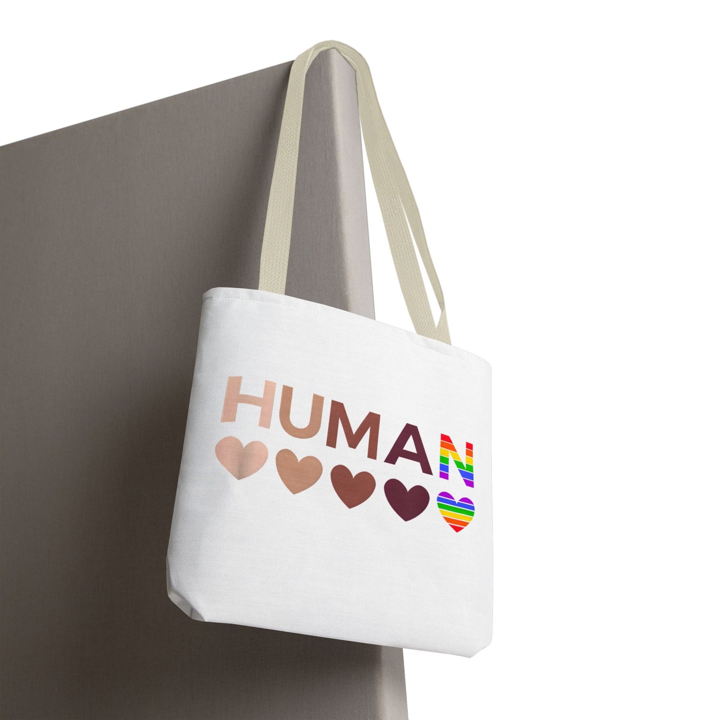 Human Unity Hearts Tote Bag — Refined Inclusive Statement (Gradient Edition)