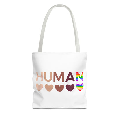 Human Unity Hearts Tote Bag — Refined Inclusive Statement (Gradient Edition)