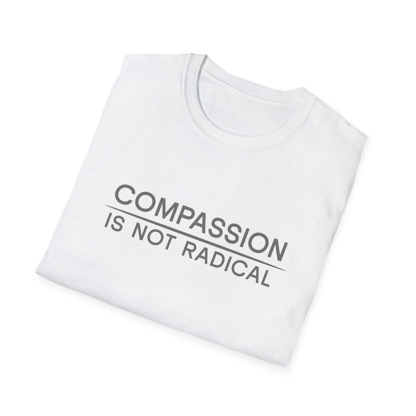 Compassion Is Not Radical T Shirt | Minimalist Ethical Statement Tee | Humanity Campaign