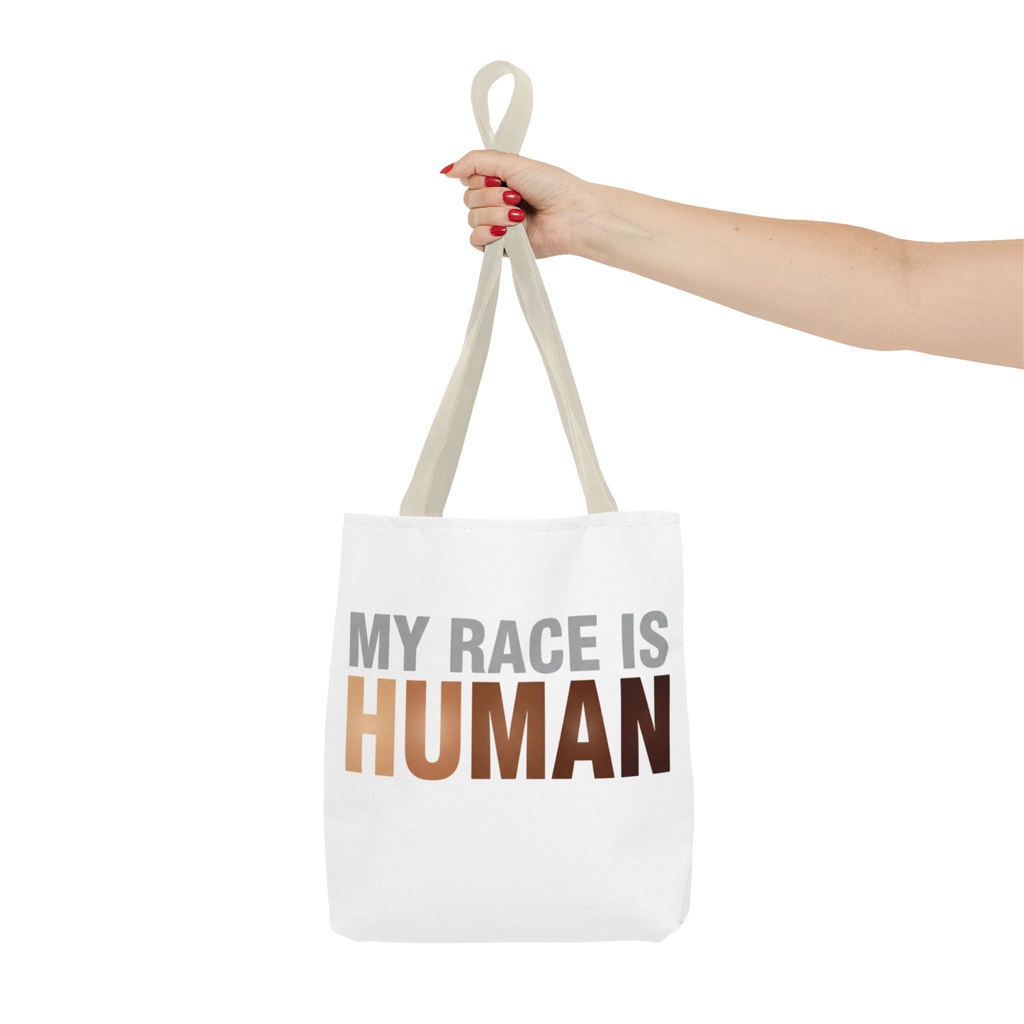 My Race Is Human Tote Bag — Refined Unity Statement (Gradient Edition)