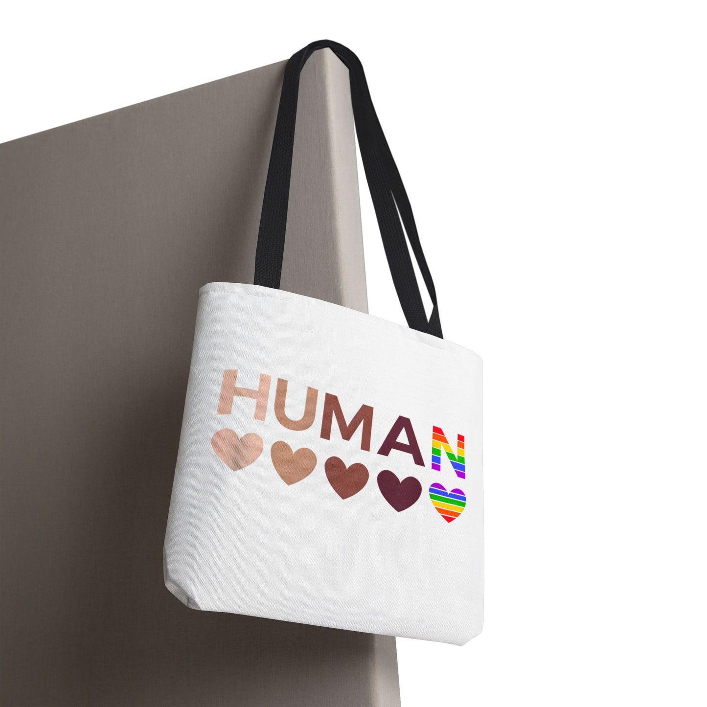 Human Unity Hearts Tote Bag — Refined Inclusive Statement (Gradient Edition)