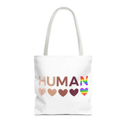 Human Unity Hearts Tote Bag — Refined Inclusive Statement (Gradient Edition)