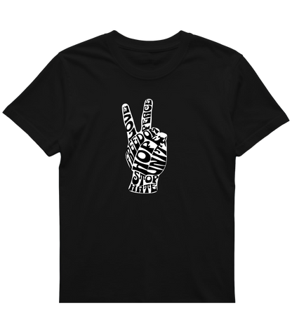 Peace Sign Word Art T-Shirt – Love, Unity & Equality Graphic Tee, "Peace Isn't Passive"