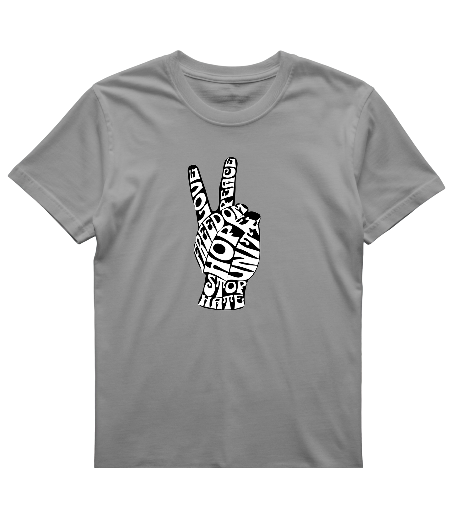 Peace Sign Word Art T-Shirt – Love, Unity & Equality Graphic Tee, "Peace Isn't Passive"
