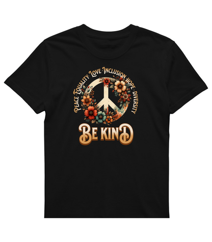 Flower Peace Sign 'Be Kind' Unisex Softstyle T-Shirt, Cute Graphic Tee, Peace Love T-Shirt, Kindness Shirt, Floral T-Shirt