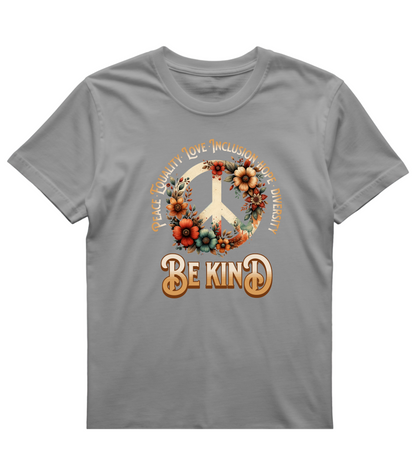 Flower Peace Sign 'Be Kind' Unisex Softstyle T-Shirt, Cute Graphic Tee, Peace Love T-Shirt, Kindness Shirt, Floral T-Shirt