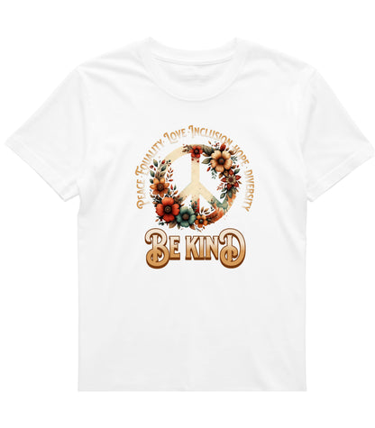 Flower Peace Sign 'Be Kind' Unisex Softstyle T-Shirt, Cute Graphic Tee, Peace Love T-Shirt, Kindness Shirt, Floral T-Shirt