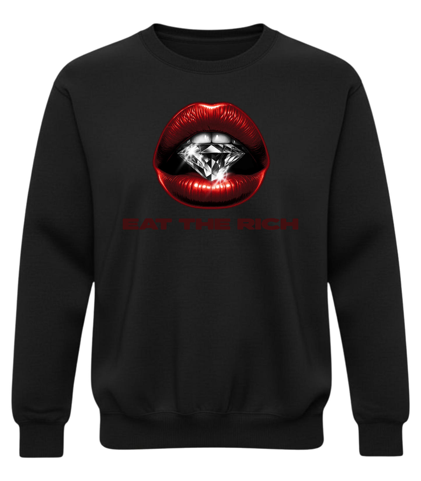 Eat The Rich | Red Lips Graphic Crewneck Sweatshirt