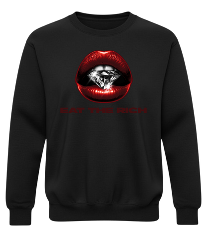 Eat The Rich | Red Lips Graphic Crewneck Sweatshirt