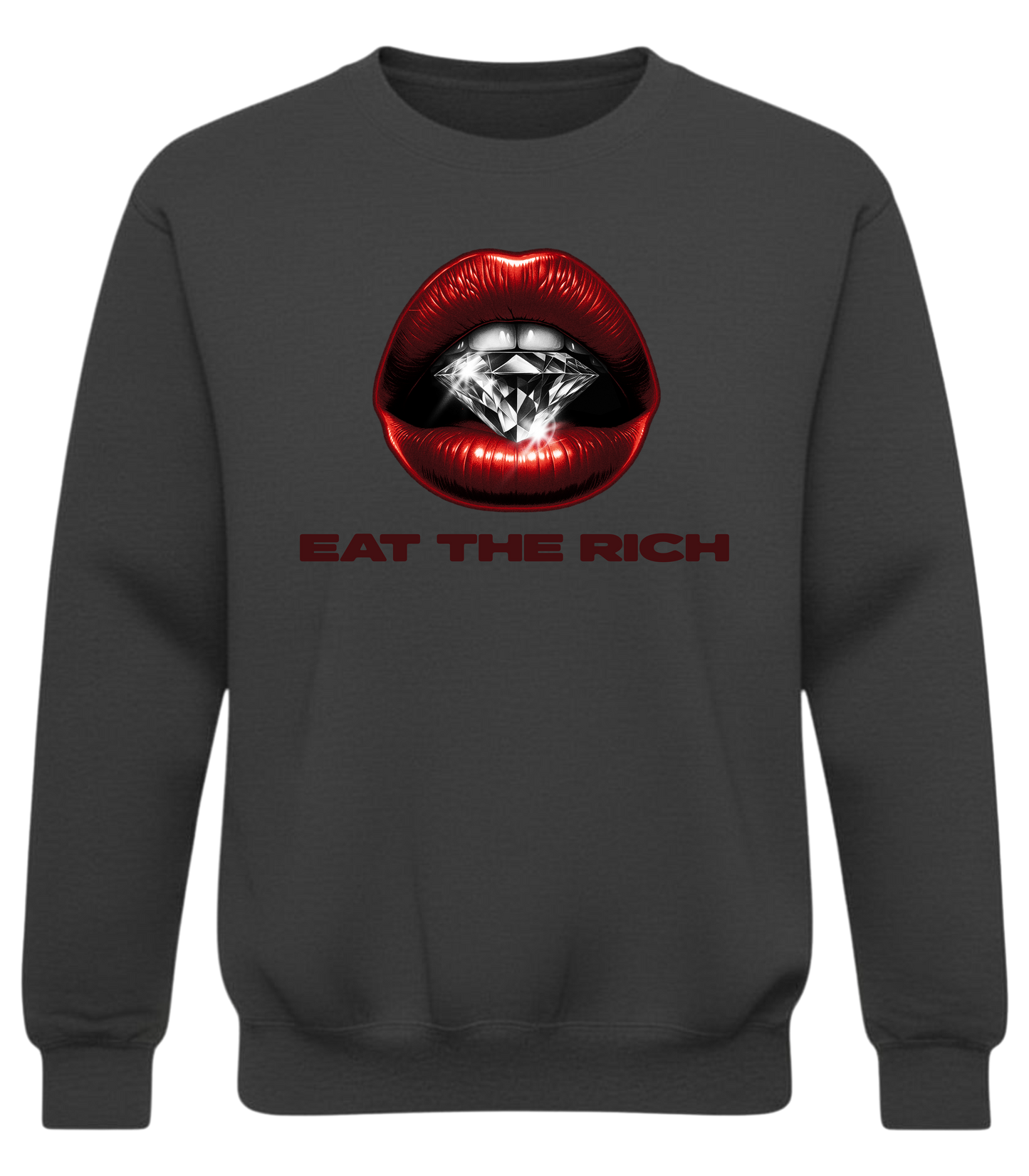 Eat The Rich | Red Lips Graphic Crewneck Sweatshirt