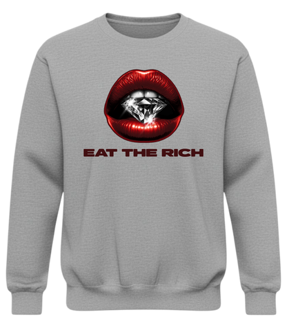 Eat The Rich | Red Lips Graphic Crewneck Sweatshirt