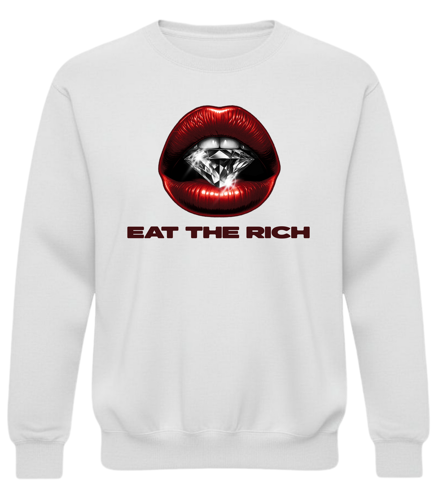Eat The Rich | Red Lips Graphic Crewneck Sweatshirt
