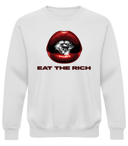 Eat The Rich | Red Lips Graphic Crewneck Sweatshirt