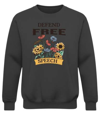 Defend Free Speech Floral Graphic Crewneck Sweatshirt