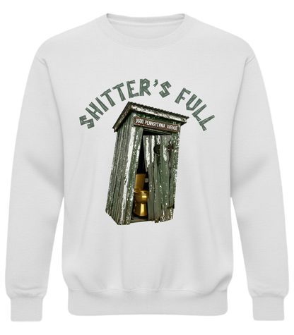 Shitter's Full Rustic Outhouse Graphic Crewneck