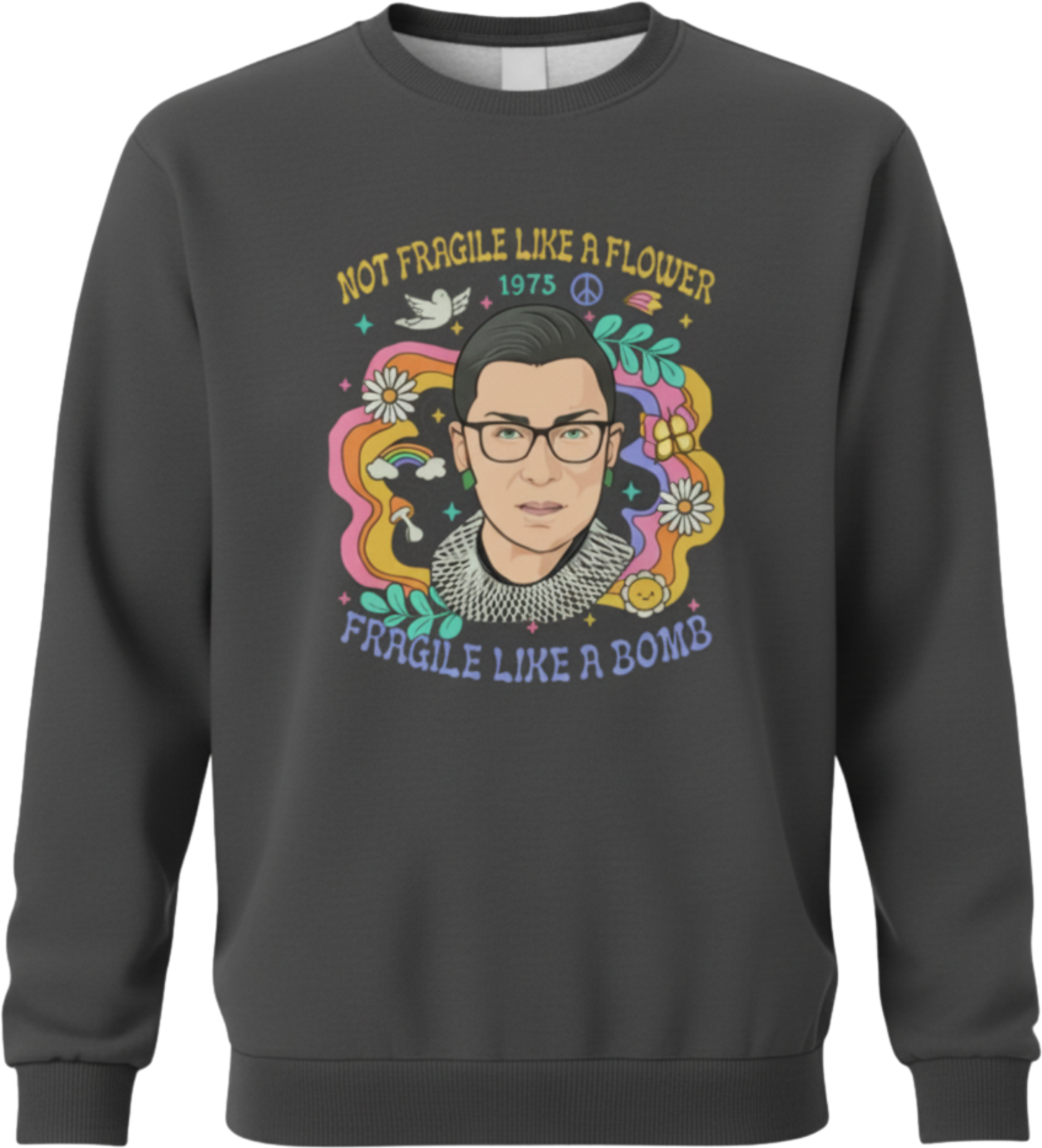 Not Fragile Like a Bomb RBG Graphic Sweatshirt – Feminist Resistance Shirt