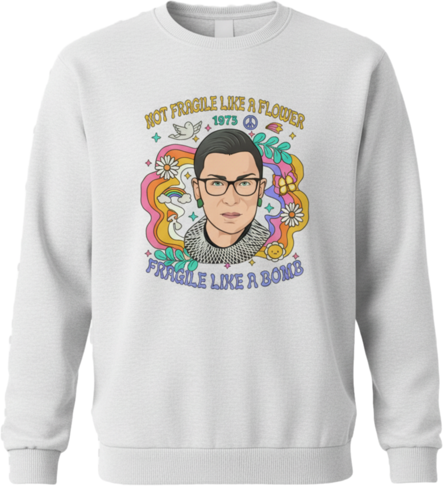 Not Fragile Like a Bomb RBG Graphic Sweatshirt – Feminist Resistance Shirt