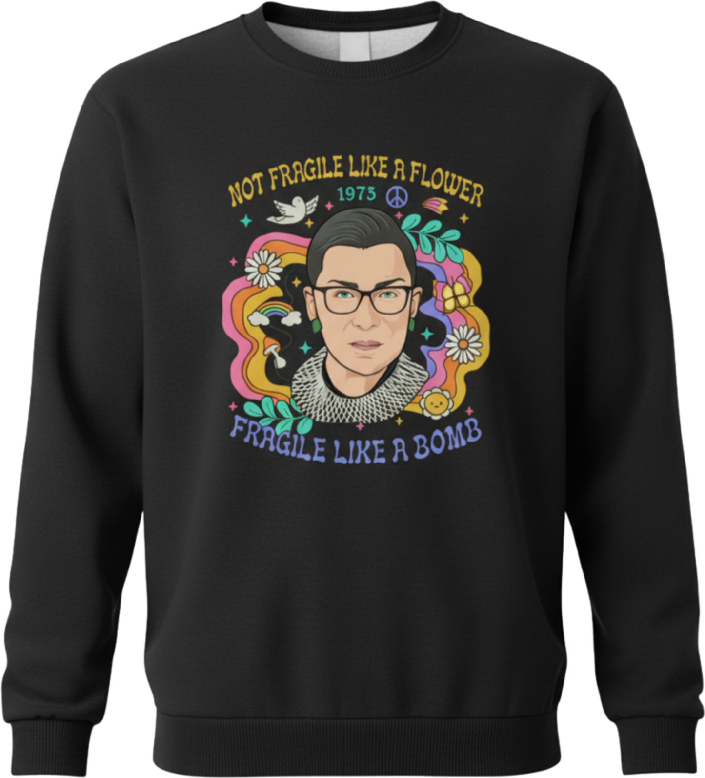 Not Fragile Like a Bomb RBG Graphic Sweatshirt – Feminist Resistance Shirt