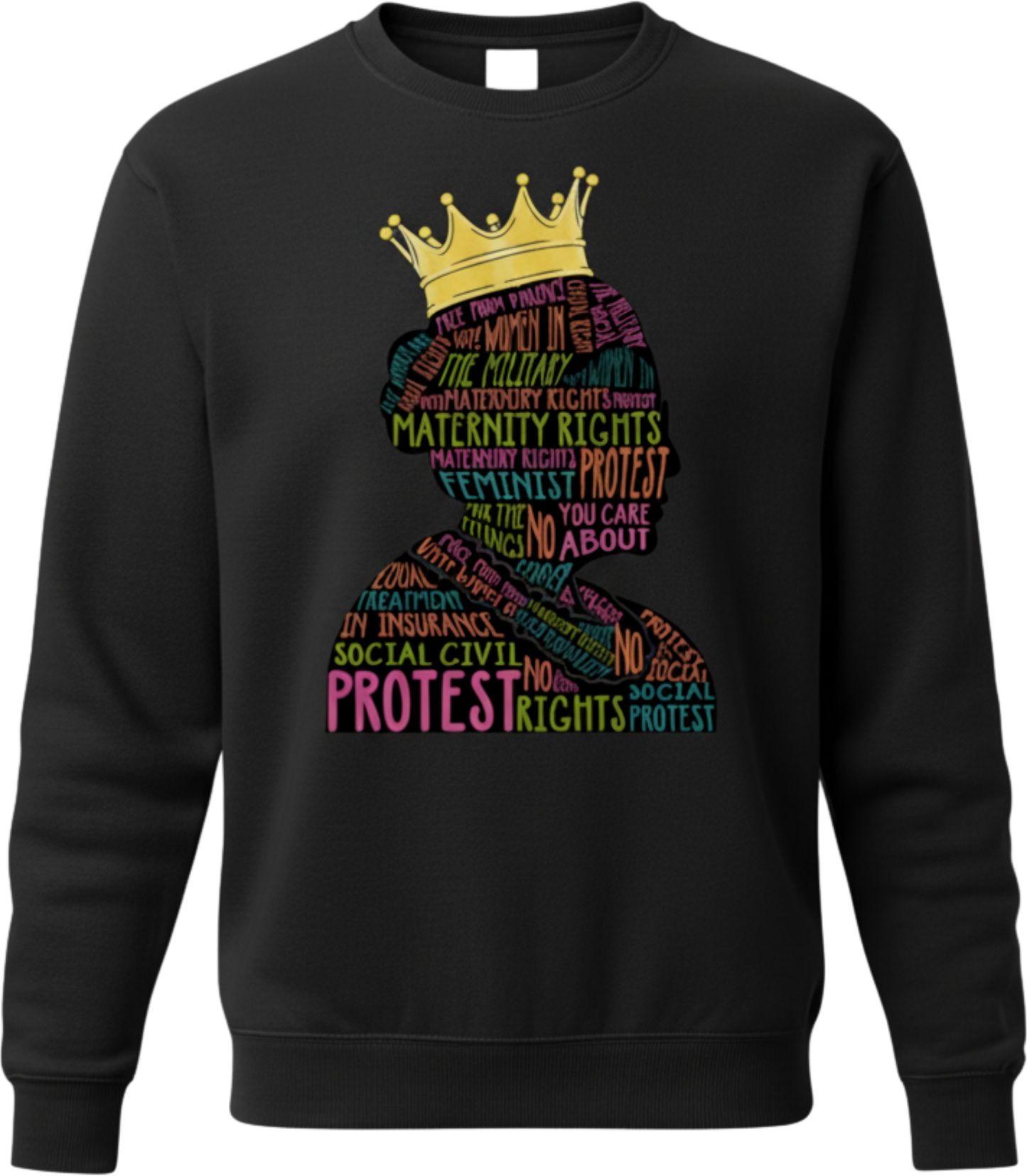 RBG Rights & Resistance Sweatshirt – Feminist Protest Word Art Tee