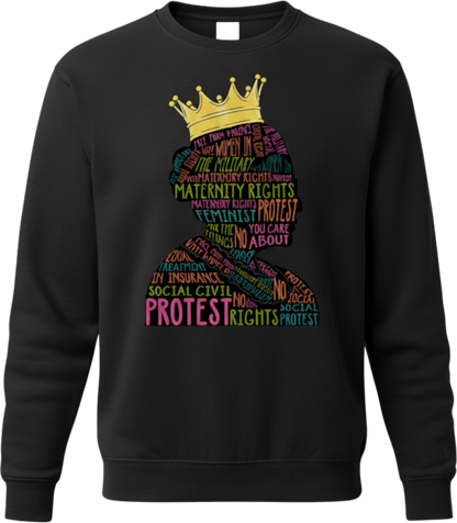 RBG Rights & Resistance Sweatshirt – Feminist Protest Word Art Tee