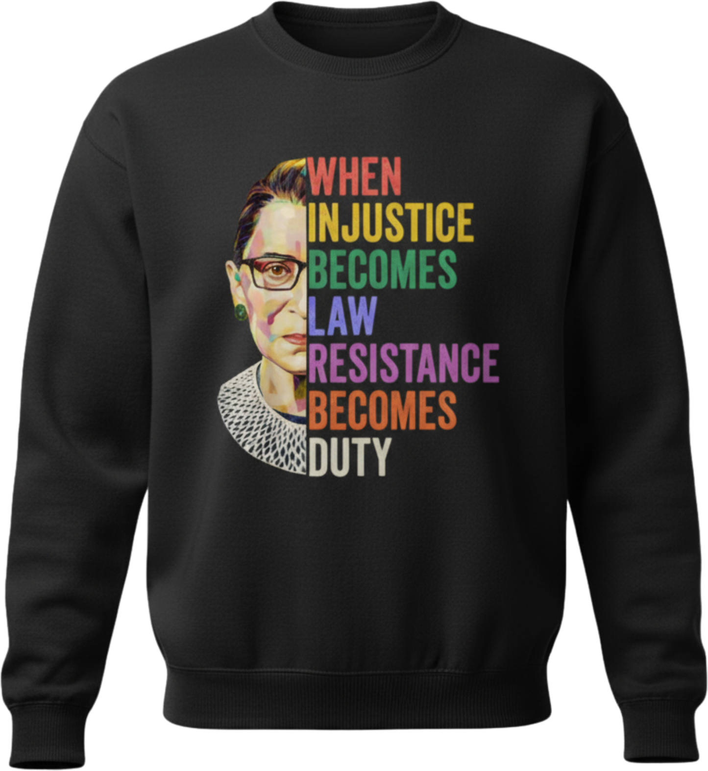 RBG Resistance Shirt – "When Injustice Becomes Law" Tee