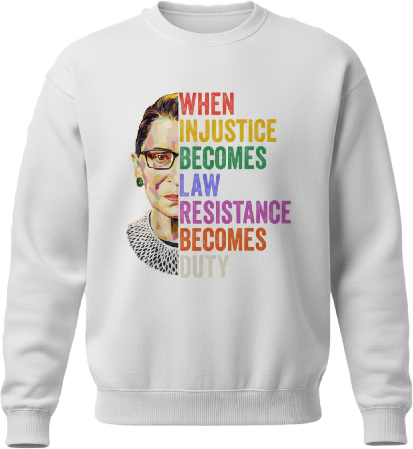 RBG Resistance Shirt – "When Injustice Becomes Law" Tee