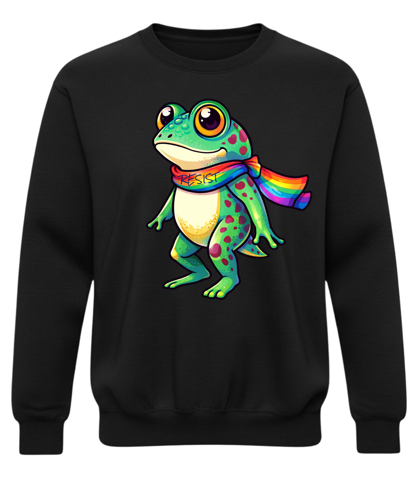 Resist Frog Rainbow Scarf Sweatshirt
