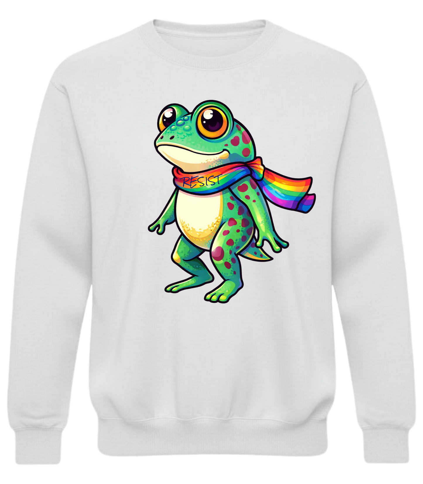 Resist Frog Rainbow Scarf Sweatshirt