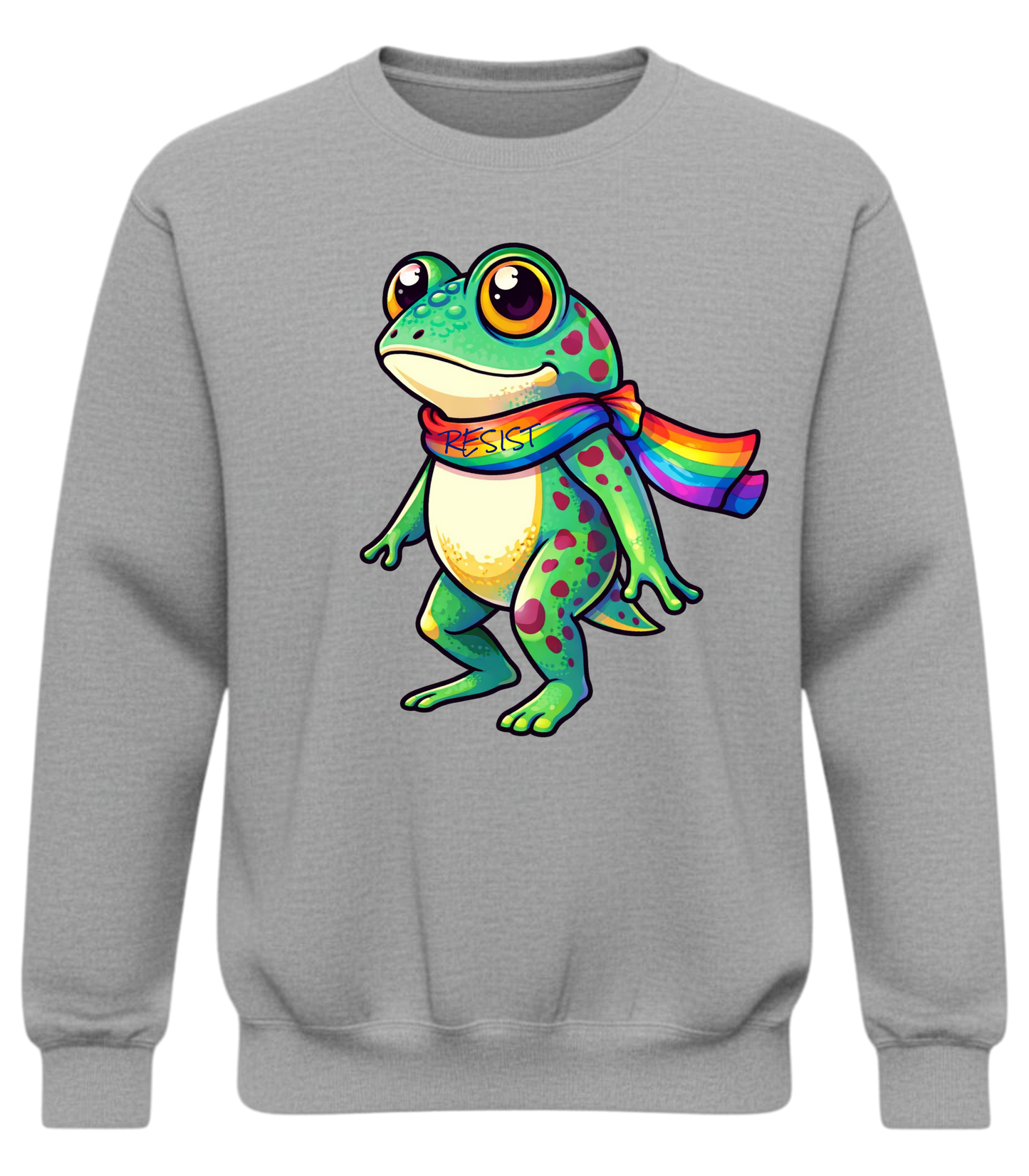 Resist Frog Rainbow Scarf Sweatshirt