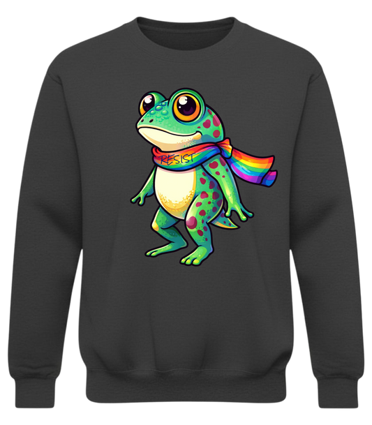 Resist Frog Rainbow Scarf Sweatshirt